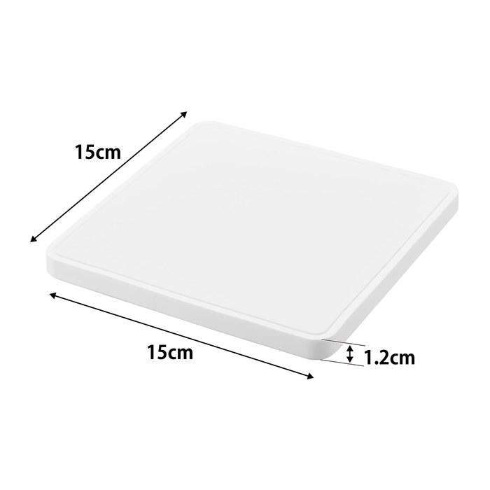 Yamazaki Magnetic Silicone Pot Holder, Square, White, 15x15x1.2cm, Tower, Heat Resistant, Dishwasher Safe