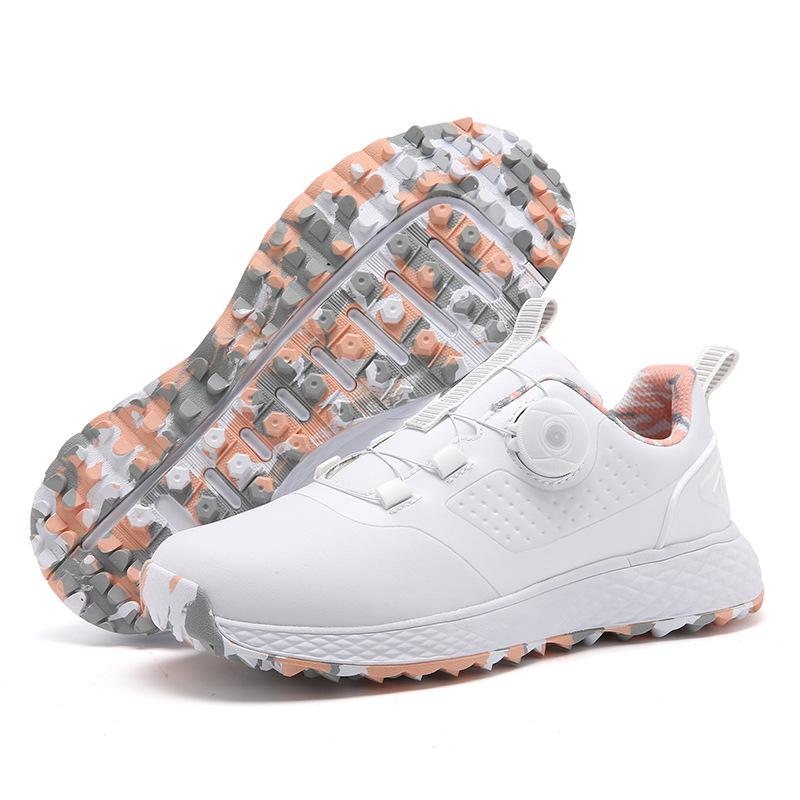 Unisex Waterproof Golf Shoes with Rotating Button - Casual Sports Footwear