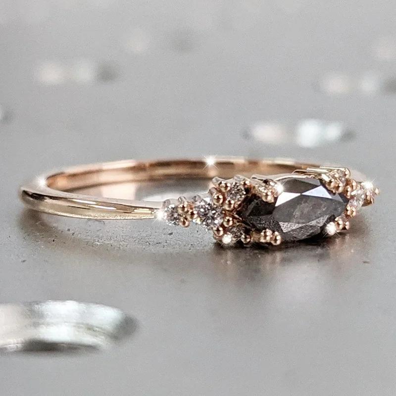Exquisiter Verlobungsantragsring Damen Luxus Glitzer Modeschmuck Hochzeitsbankett Accessoire Geburtstagsgeschenk