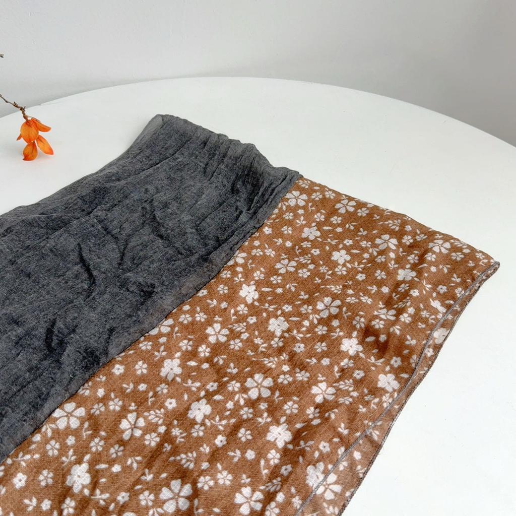 Retro Floral Scarf Retro Versatile Korean Style Cotton Scarves Women'S Thin Breathable Travel  Shawls