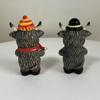 2pcs Cute Highland Cattle Ornament Resin Animal Figurine Sculpture Home Decor Cow Statue  Farmhouse