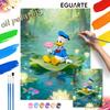 Digital Oil Painting Art Kit Donald Duck Lotus Pond Handmade Coloring Painting Home Decor