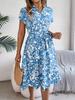 Casual V-neck Button Dress