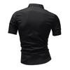 Summer Men's Lapel Button Up Short Sleeved Shirt Daily Casual Top