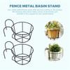 M-Modern-4Pcs Hanging Railing Planters Flower Pot Holders Plant Iron Racks Fence Metal Potted Stand Mounted Balcony Baskets
