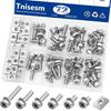 Tnisesm 72PCS Motorcycle Battery Terminal Bolts And Nuts Kit M6X10/12/14/16/18/20Mm 304 Stainless Steel Battery Bolt With Square Nut For ATV Bike,