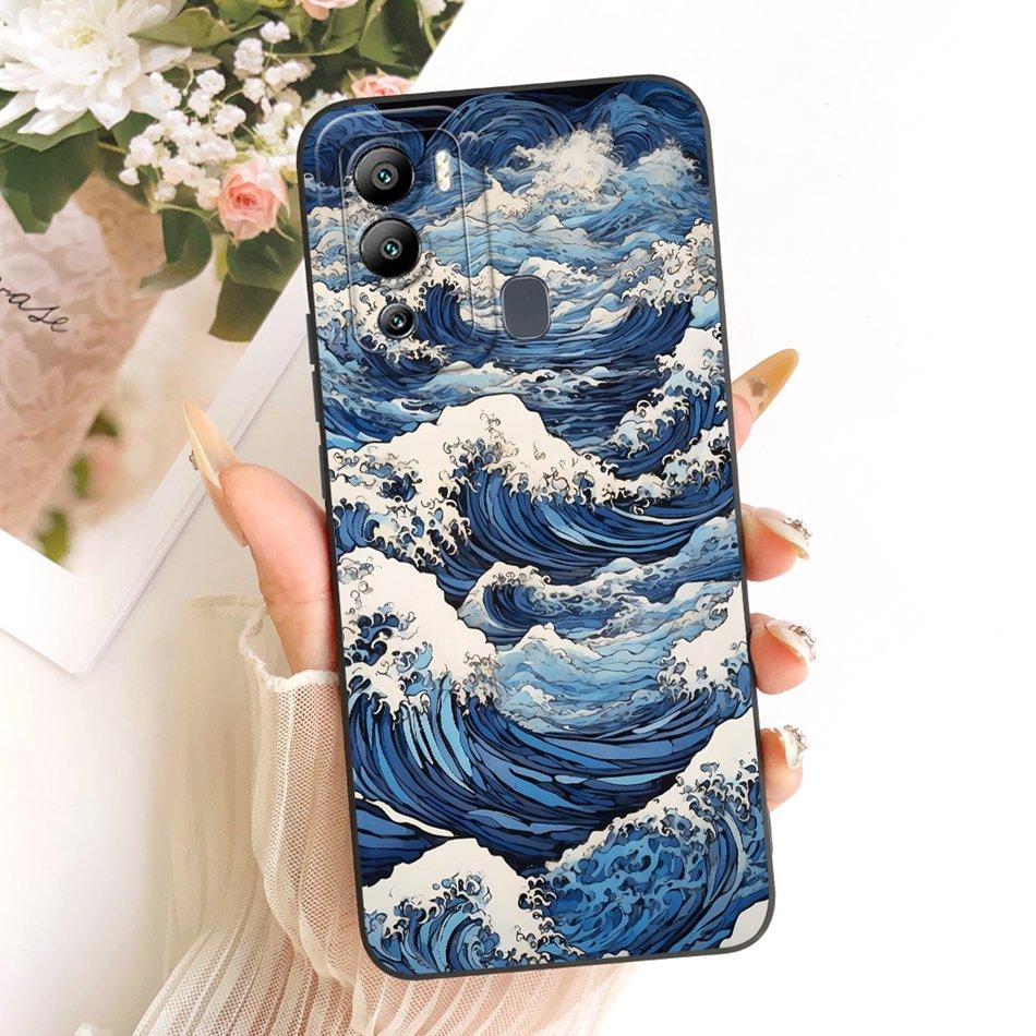 For Infinix Hot 12i 12 Play Fashion Dusk Beach Painting Phone Case For Infinix Hot12i Hot 12Play Soft Silicone Covers Bumpers