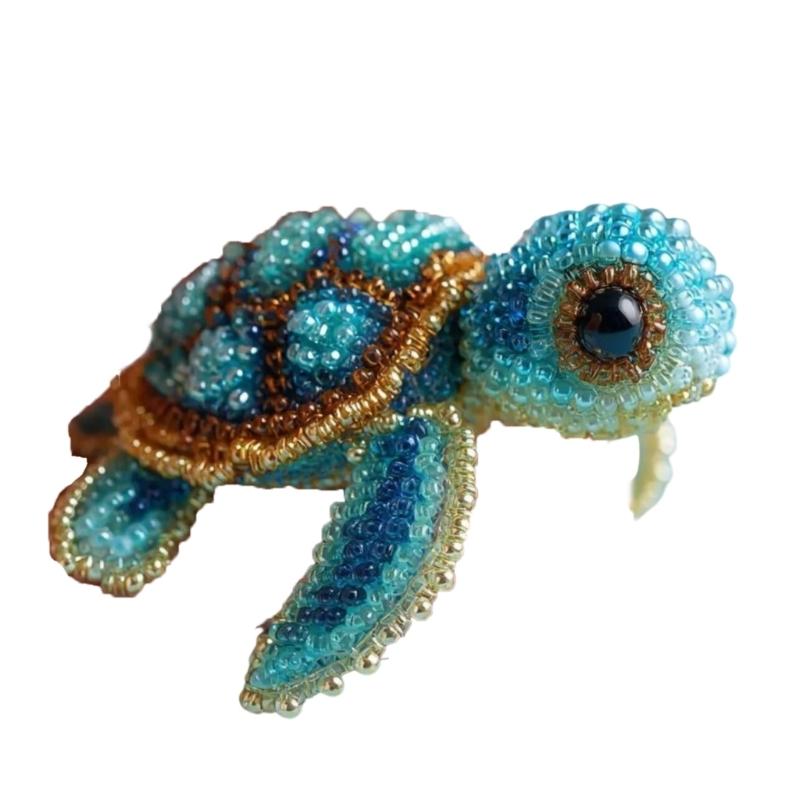 652F Ocean Creature Beads Embroidery Set Sea Animal Beading Project with Instruction