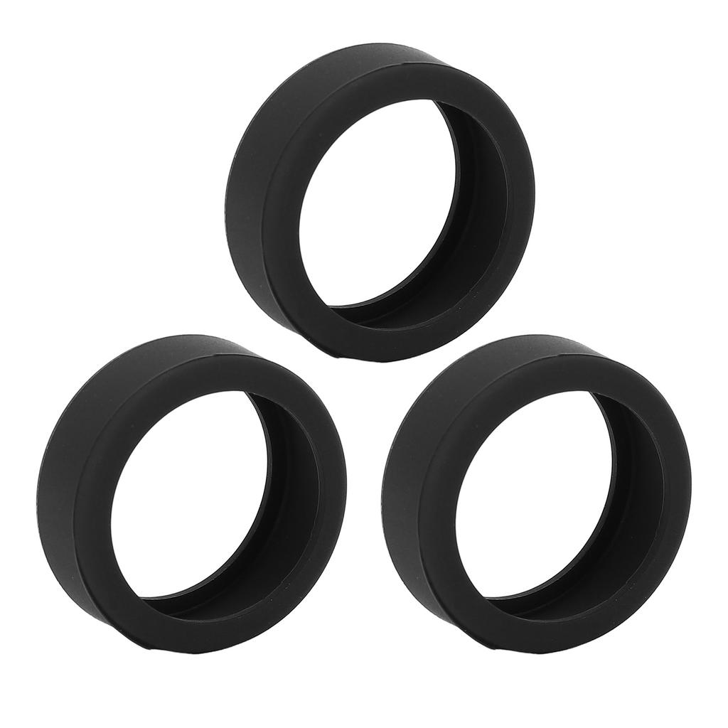 3PCS Silicone Ring Covers for Smart Ring Scratch Resistant Skin Friendly Elastic Ring Protector Protective Sleeve Black M for Size 11 12 13