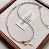 Purple Titanium Ghost Faceted Long Life Lock Triple Circle Bracelet Necklace Adjustable Bracelet Bracelet