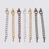 20pcs/lot 50 70mm Tone Extended Extension Tail Chain Lobster Clasps Connector For DIY Jewelry Making Findings Bracelet Wholesale
