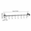 Wall-Mounted Movable Hooks Hanger Stainless Kitchen Rail Towel Utensil Hanging Rack