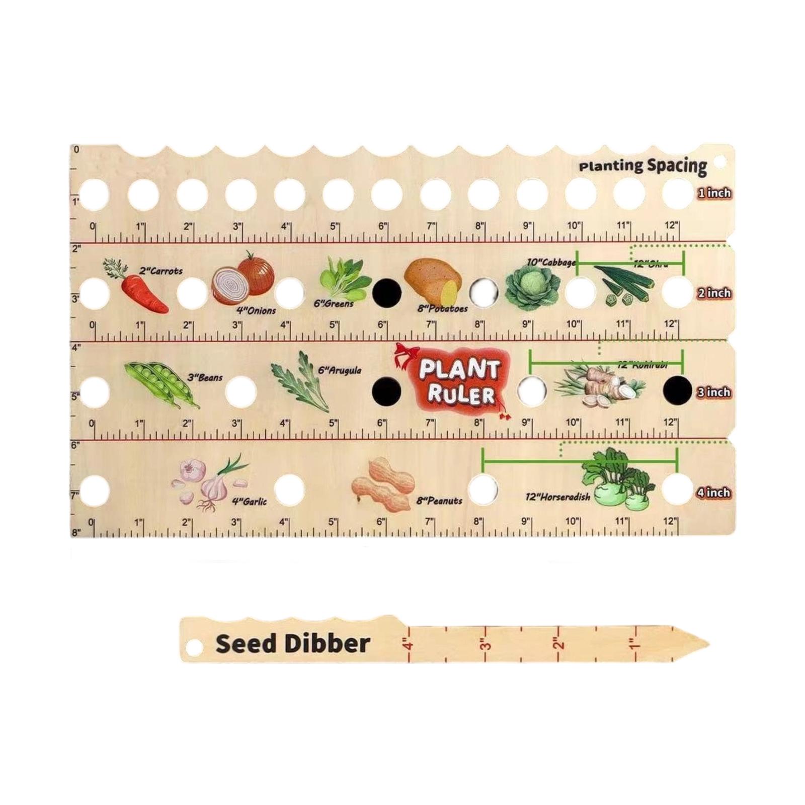 Wooden Multifunctional Planting Ruler, Garden Seed Spacing Measuring Gauge Tool for Outdoor Garden One Size