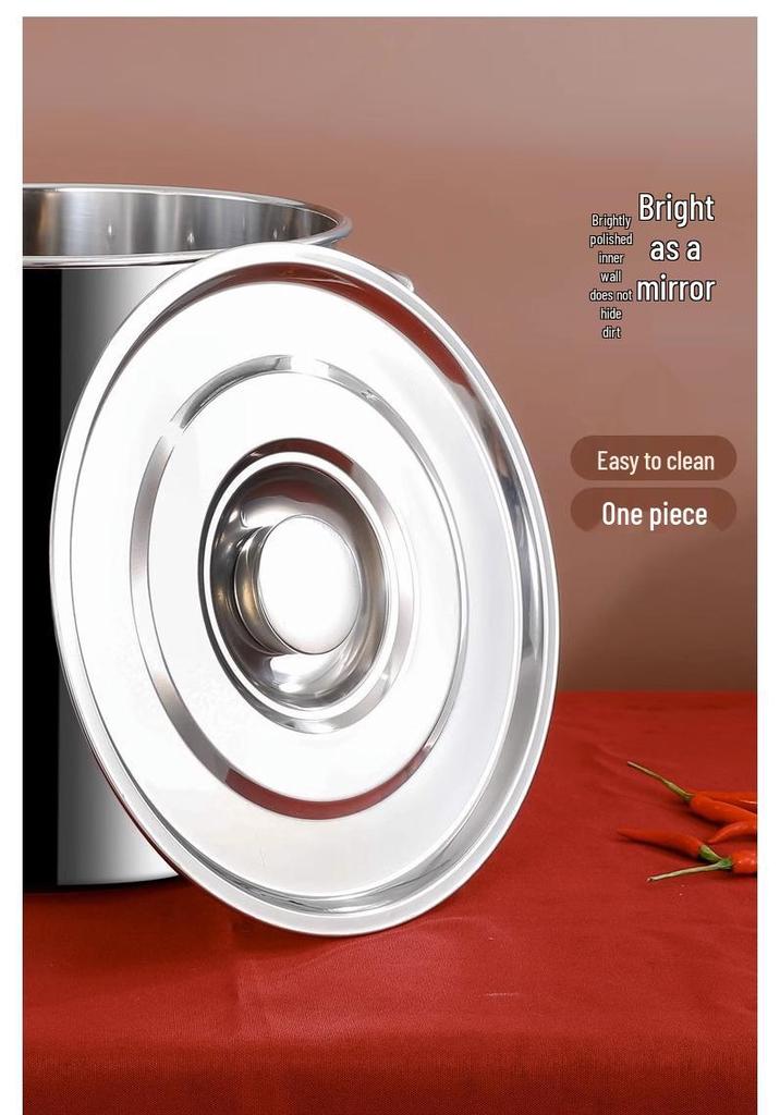 Large Capacity Stainless Steel Induction Soup Pot with Lid