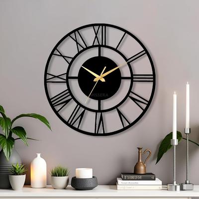 Dekorative Metall-Wanduhr | Stilvolle & Ausgefallene Leise Schleichende Wanduhr für Wohnzimmer, Schlafzimmer & Flur, Antike Designer-Dekoration ohne Ticken,