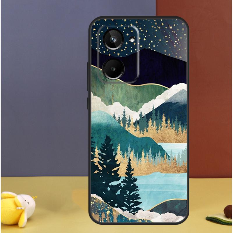 Star Lake Mountains For Realme GT7 GT6 15 Pro 10 11 12 13 14 Pro Plus C55 C71 C75 C67 C63 C61 C53 C35 C65 Case
