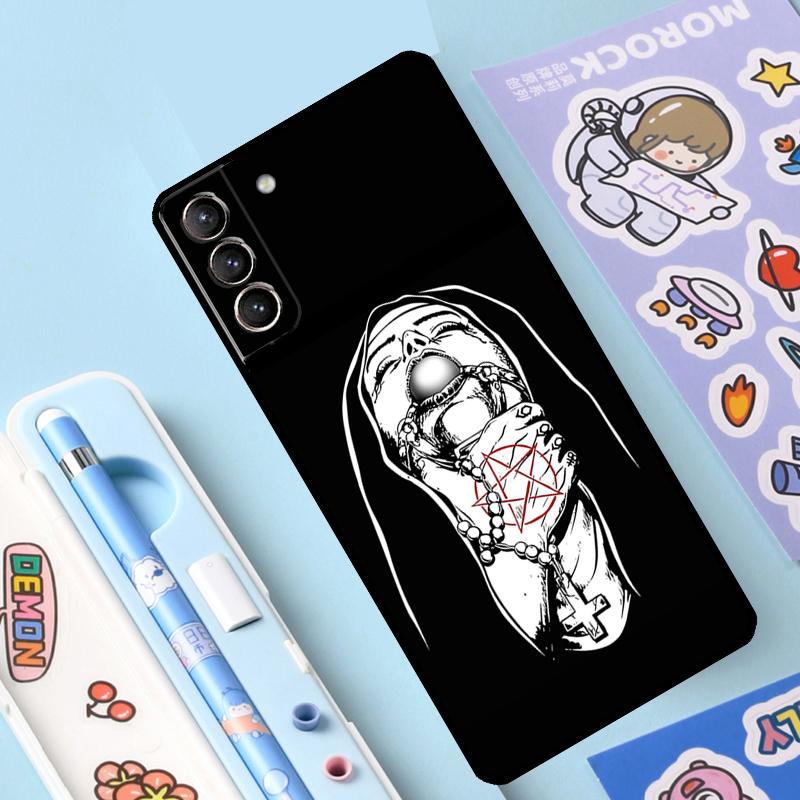 Satan Satanic Nun Cover For Samsung Galaxy S23 S21 FE S20 FE S22 Plus Note 20 Ultra Note 10 S8 S9 S10 Plus Case