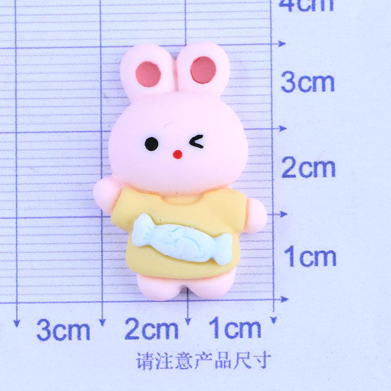 10Pcs New Cute Mini Cartoon Rabbit, Flat Back Resin Cabochons Scrapbooking DIY Jewelry Craft Decoration Accessorie