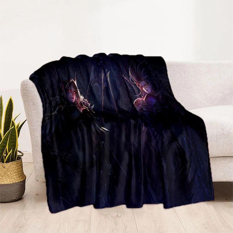 World of Warcraft Pattern Oversized Manta Sofa Bed Cover Soft and Hairy Blanket Plaid Soft Warm Flannel Throw Blankets Fans Gift