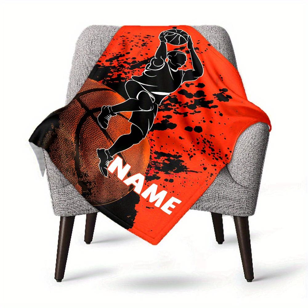 Basketballthemed Home Customize Your Name Blankets Comfortable Soft Lightweight Allseason Multipurpose Blanket For Picnics Sofas Offices Beds Living