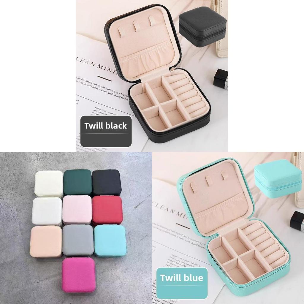 Jewelry Organizer Box With Leather Material For Earrings And Rings Storage