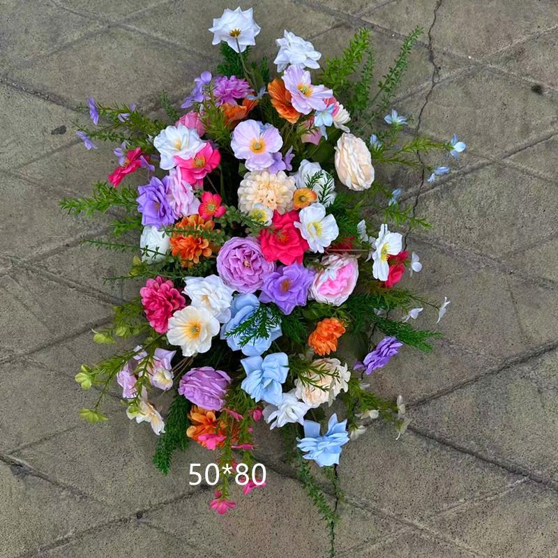 Triangular Silk Flower Wedding Arch Arrangement for Reception Background