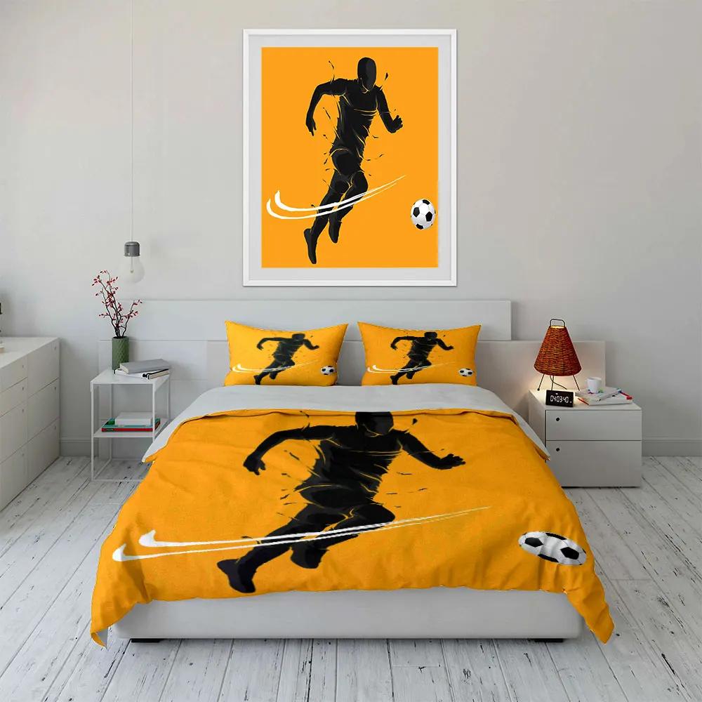 "Soccer Training Three-Piece Set" Multiple sizes kid's and adults' bedroom Exquisite 3PC bedding set gift