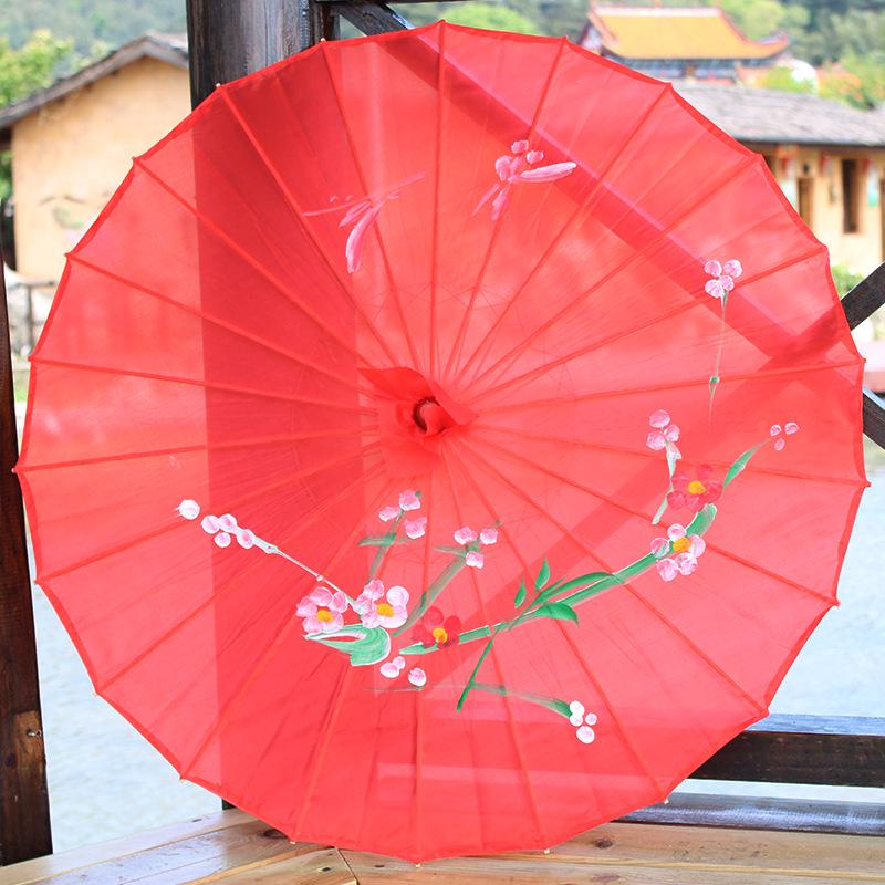 Ancient Style Silk Cloth Paper Umbrella for Dance and Cheongsam Performance - Decorative Craft Umbrella In Various Sizes for Adults and Kids