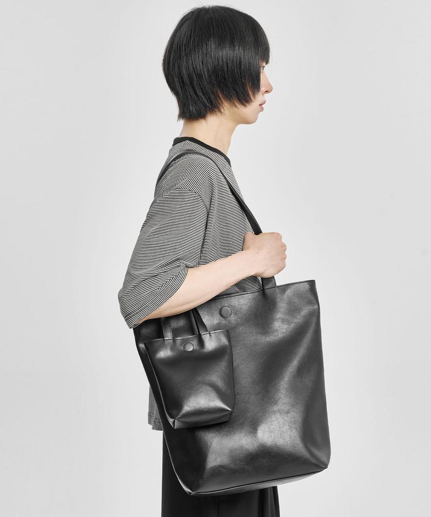 Ajobyajo Vegan Leather Dual Tote Bag [Black]