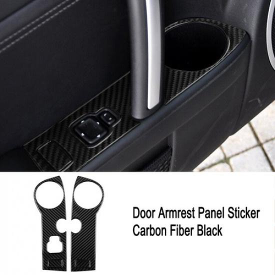 Carbon Fiber Door Cup Holder Frame Armrest Cover For Mazda MX-5 Miata 2009-15