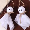 6Pcs 3 Inch Halloween Hanging Ornaments White Ghosts Hanging Ghost Pendant  Haunted House Decoration