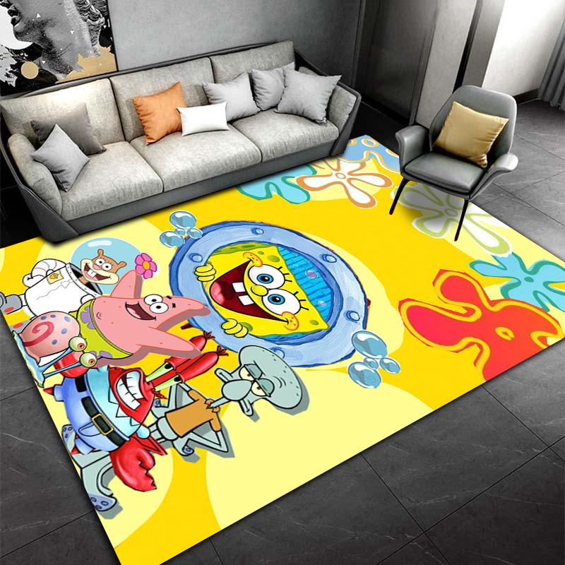 Bright Cartoon Ocean Floor Rug Suitable for Use As an Anti-slip Game Mat for Living Room and Bedroom Sofas