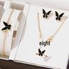 Chic Rhinestone Zircon Jewelry Set: Necklace, Earrings, Ring & Watch for Women