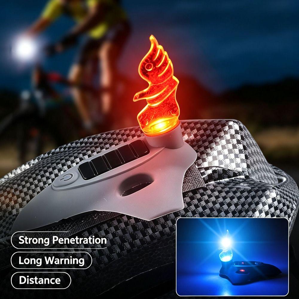 7 Gears Adjustment Bicycle Helmet Light Type-C Warning Helmet Light Daily Bike