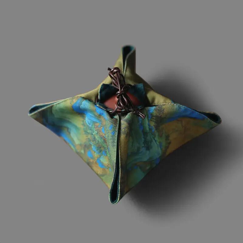 Čínský čajový konvička Šálek Úložná taška Přenosný venkovní cestovní balíček Látková taška Nádoby Balíček Gaiwan Čajová sada Útulné Útulné