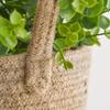 Dahey 2 Pack Wall Hanging Rope Basket with Artificial Eucalyptus Farmhouse Decor, Jute Woven Storage Organizer Flower Plants Basket Set Rustic Wall