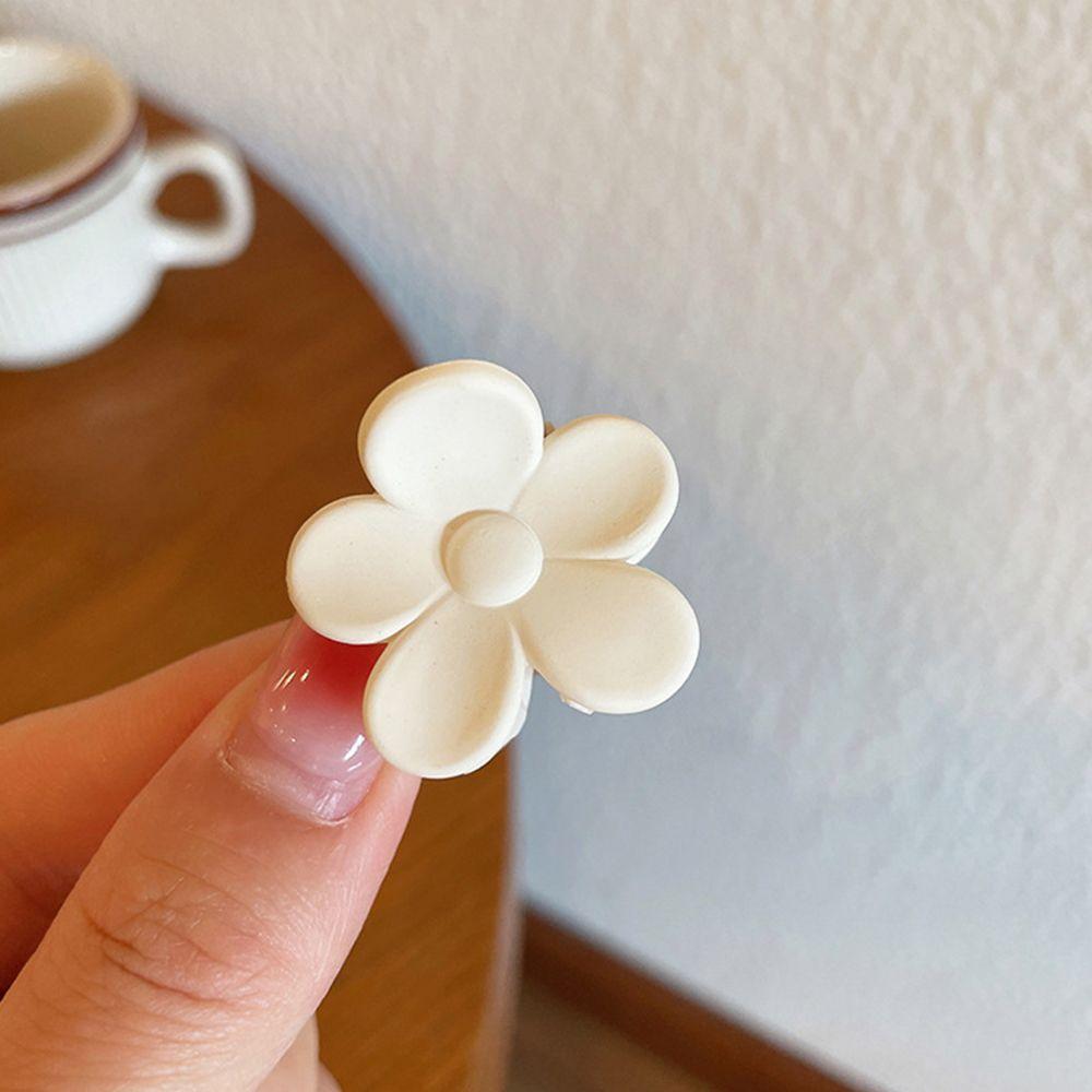 

Solid Color Children Women Hair Accessories Flower Hair Claw Ponytail Holder Korean Style Hair Clip S білий