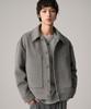 Avandress Fore Wool Collar Handmade Jacket Gray