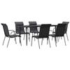 VidaXL Garden Dining Set 7 Pcs Black Textilene and Steel 3200707