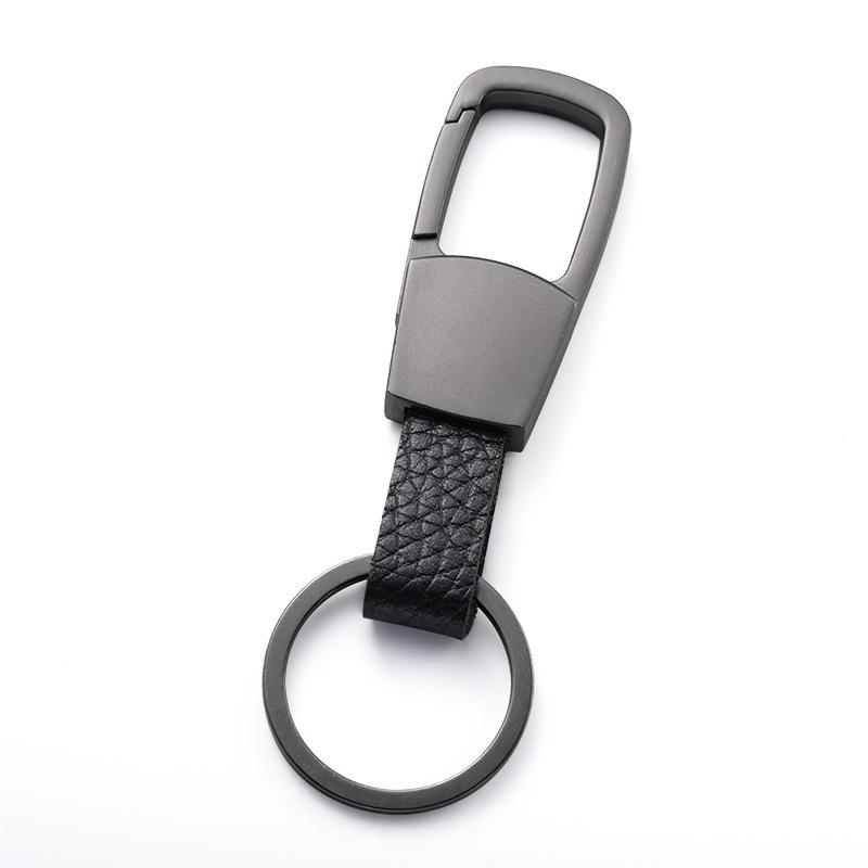 New Genuine Leather Men's Car Keyring Pendant: Stylish, Simple Waist Hanging Fashion Accessory