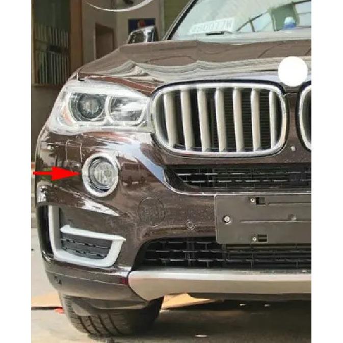 2PCS Chrome Front Fog Light Lamp Cover Trim  For BMW X5 F15 2014-2018 (NOT for M Sport Model)