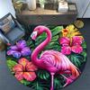 Flamingo Tropical Round Area Rug,Carpet Rug for Living Room Bedroom Sofa Playroom Decor,Non-slip Floor Mat