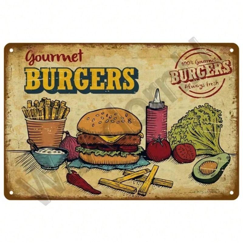 1 pc Retro Metal Wall Art Decor, Vintage Tin Sign for Office Living Room, 8x12 inches