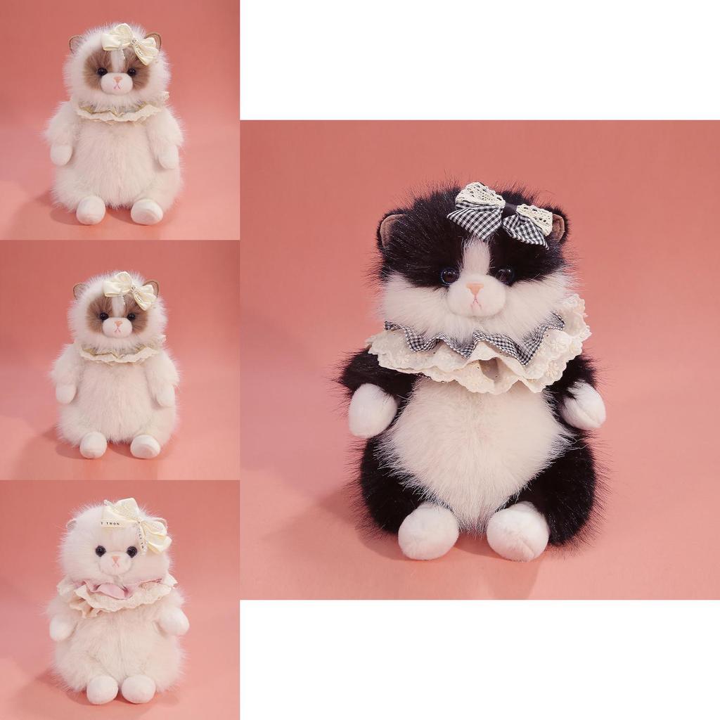 Lifelike Plush Cat Toy With Soft Polyester Fiber Filling For Kids And Collectors