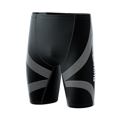 Li-Ning Professional Swimming Striped Quick-Dry Swim Trunks Men Swimwear Black LSSR993