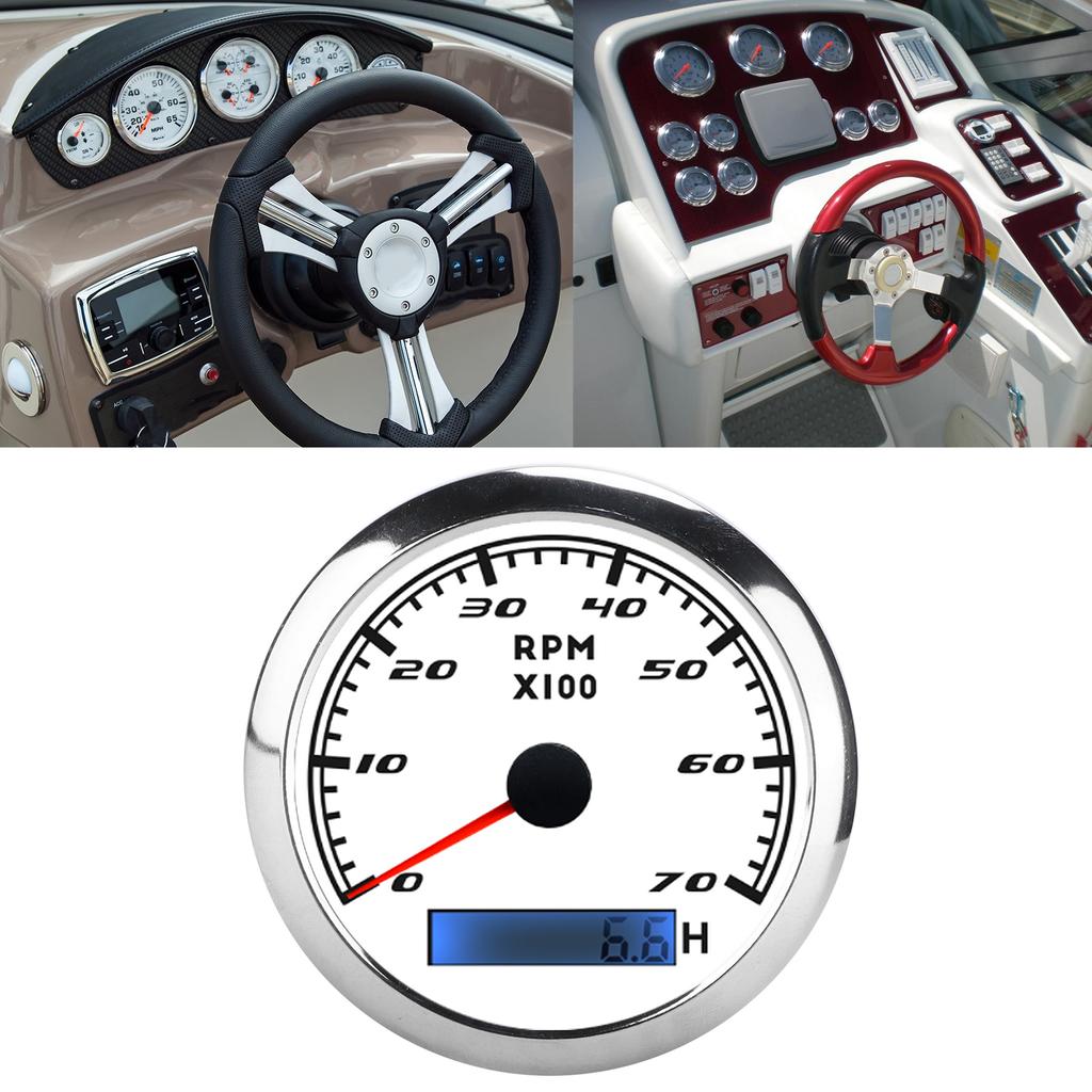 Pointer Tachometer Waterproof Marine Accessory   for Automobiles Boats Yacht RV 9‑32V