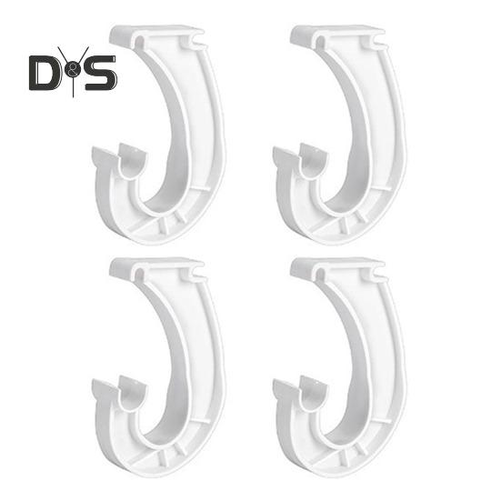 

4 шт. крючков для крепления штанги для подвесного шкафа, простая установка с помощью защелок, регулируемый держатель штанги для полок в шкафу, прочные кронштейны J-образной формы для шкафа белый