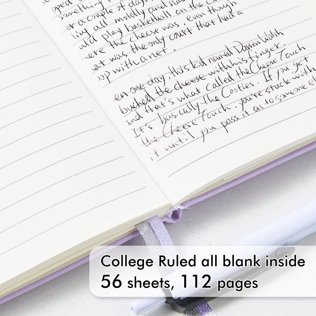 Feela A6 Pastellfarben Notizbuch Set 6mm Liniert Synthetisches Mini-Notizbuch mit Schwarzem Stift 3, B-Liniert, Liniert, Leder, Taschenformat
