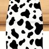Black White Cowhide Print Linen Table Runner Dresser Scarves Table Decor Cowboy Themed Dining Table Runner Holiday Party Decor