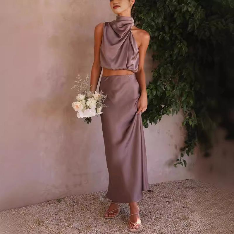 Women's New Spring and Summer Satin Multi-colour Slimming Leisure Two-piece Suit